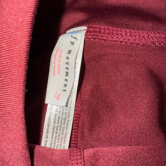 Free People FP Movement Lira Double Lined Mesh Leggings Wine Size Large - Picture 3 of 5